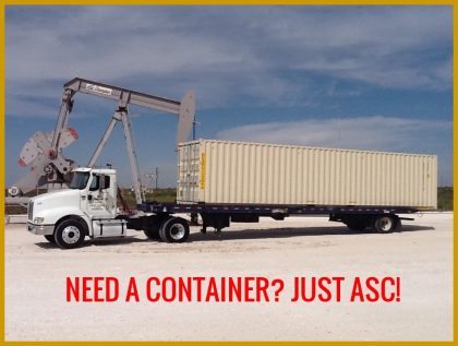 Truck hauling a large shipping container. Truck hauling a large shipping container.